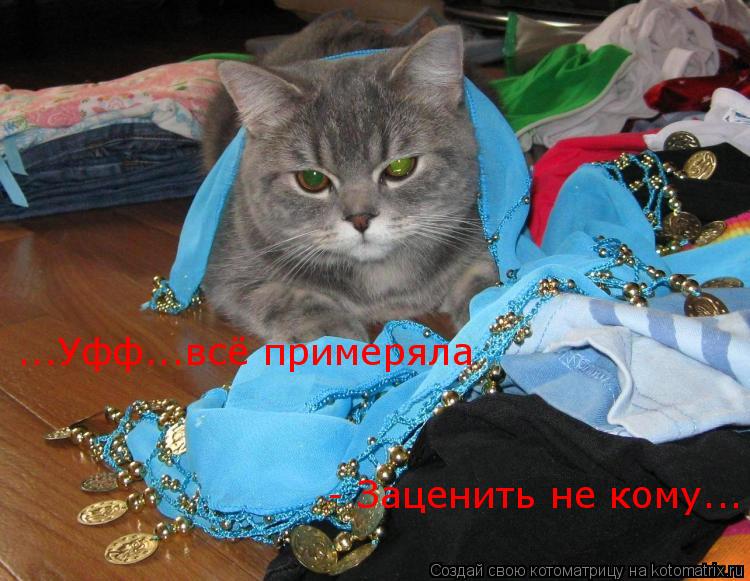 ...Уфф...всё примеряла - Заценить не кому...... Котоматрица: ...Уфф...всё примеряла - Заценить не кому...
