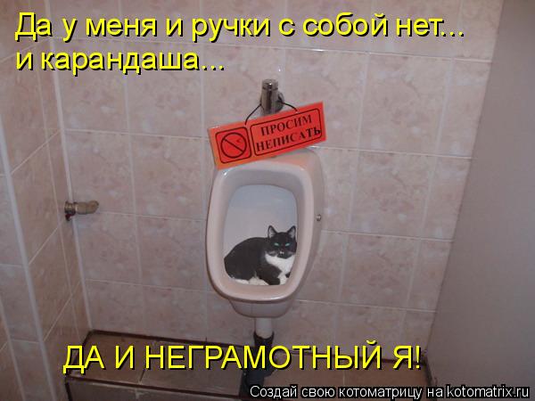 Да у меня и ручки с собой нет... и карандаша... ДА И НЕГРАМОТНЫЙ Я!... Котоматрица: Да у меня и ручки с собой нет... и карандаша... ДА И НЕГРАМОТНЫЙ Я!