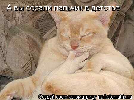 А вы сосали пальчик в детстве... Котоматрица: А вы сосали пальчик в детстве