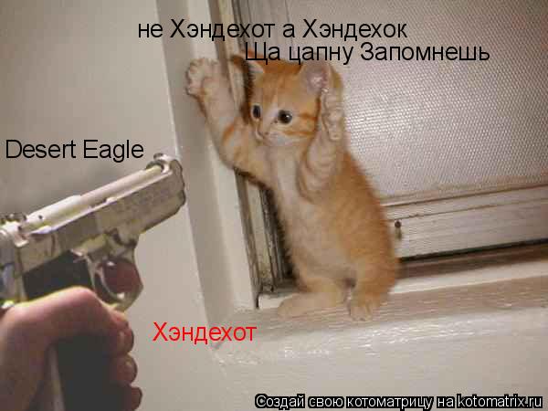 Котоматрица: Хэндехот не Хэндехот а Хэндехок  Desert Eagle Ща цапну Запомнешь