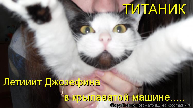 Котоматрица: ТИТАНИК Летииит Джозефина в крылааатой машине.....