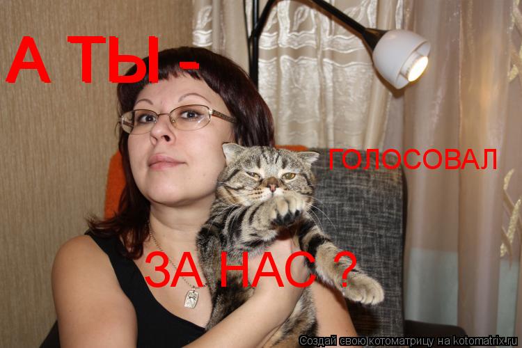 Котоматрица: А ТЫ - А ТЫ - ГОЛОСОВАЛ ЗА НАС  ЗА НАС ?