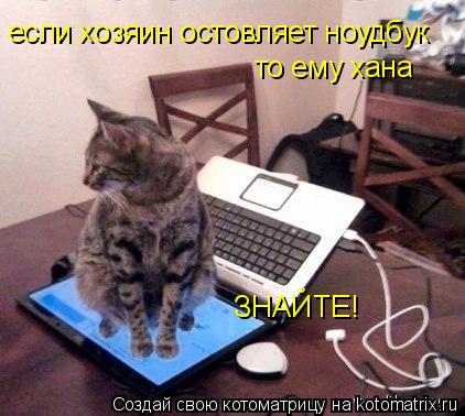 Котоматрица: если хозяин остовляет ноудбук то ему хана ЗНАЙТЕ!