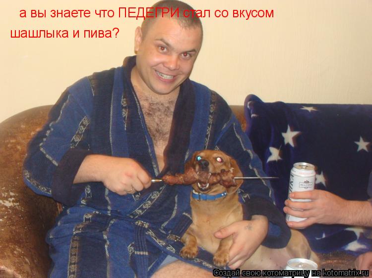 Котоматрица: а вы знаете что ПЕДЕГРИ стал со вкусом шашлыка и пива?