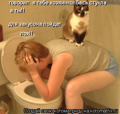 Котоматрица: а ты!! для закусона пойдет говорил  я тебе хозяинколбаса стухла лох!!