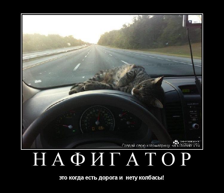 НАФИГАТОР это когда есть дорога и нету колбасы!... Котоматрица: НАФИГАТОР это когда есть дорога и нету колбасы!