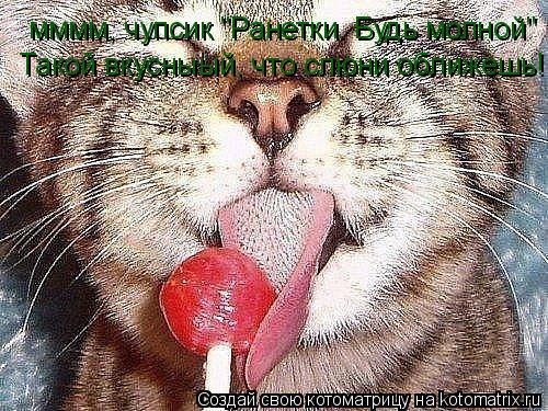 Котоматрица: мммм, чупсик "Ранетки. Будь молной" Такой вкусныый, что слюни оближешь!