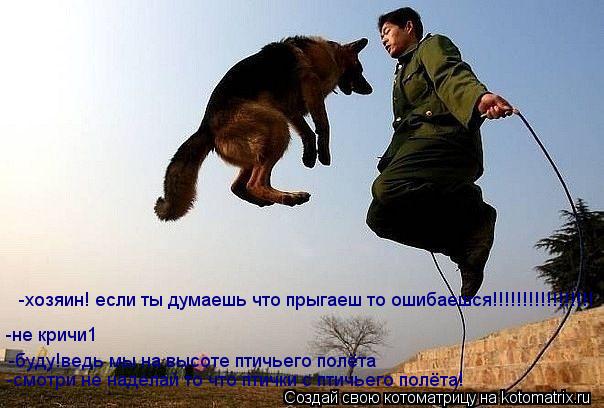 -хозяин! если ты думаешь что прыгаеш то ошибаешся!!!!!!!!!!!!!!!!! -не кричи1 -буду!ведь мы на высоте... Котоматрица: -хозяин! если ты думаешь что прыгаеш то ошибаешся!!!!!!!!!!!!!!!!! -не кричи1 -буду!ведь мы на высоте птичьего полёта -смотри не наделай то что птички