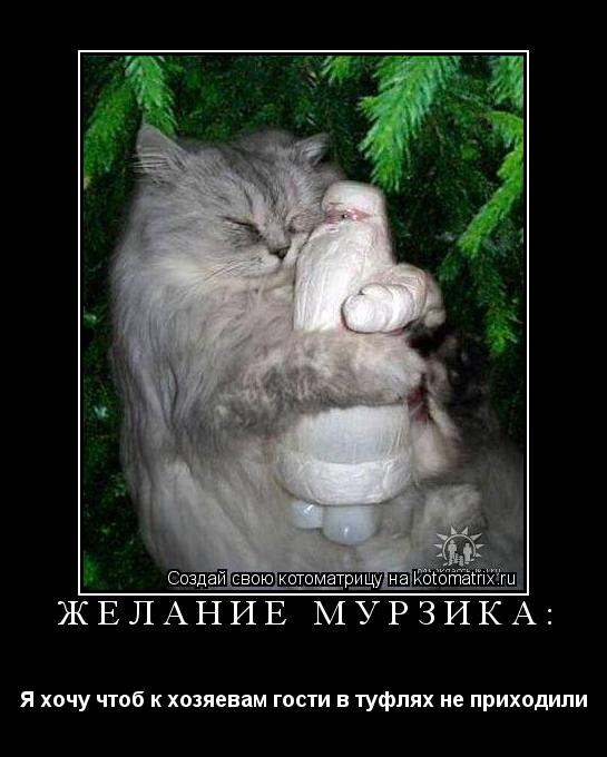 Желание Мурзика: Я хочу чтоб к хозяевам гости в туфлях не приходили... Котоматрица: Желание Мурзика: Я хочу чтоб к хозяевам гости в туфлях не приходили