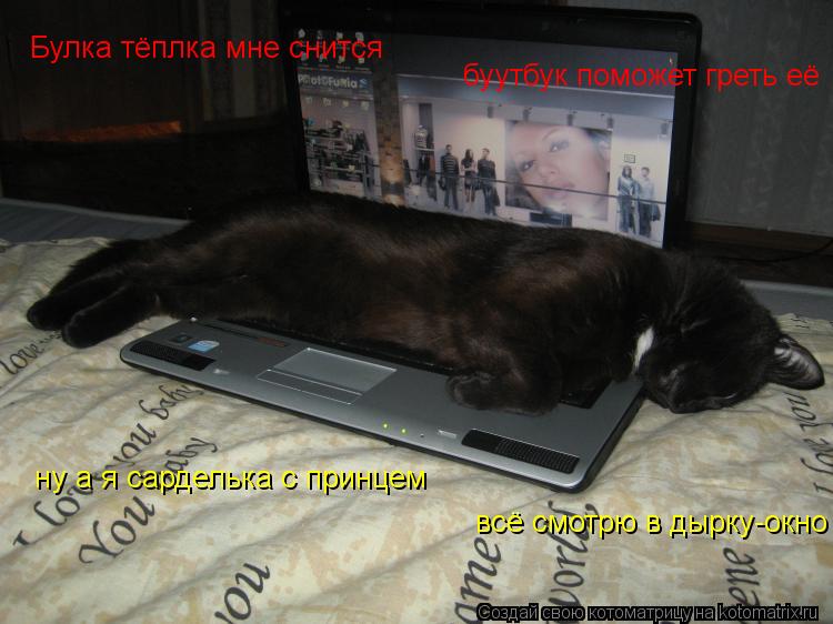 Булка тёплка мне снится буутбук поможет греть её ну а я сарделька с принцем всё смотрю в дырку-окно ... Котоматрица: Булка тёплка мне снится буутбук поможет греть её ну а я сарделька с принцем всё смотрю в дырку-окно всё смотрю в дырку-окно