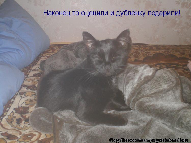 Наконец то оценили и дублёнку подарили!... Котоматрица: Наконец то оценили и дублёнку подарили!