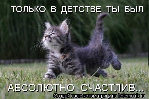 ТОЛЬКО В ДЕТСТВЕ ТЫ БЫЛ АБСОЛЮТНО СЧАСТЛИВ...... Котоматрица: ТОЛЬКО В ДЕТСТВЕ ТЫ БЫЛ АБСОЛЮТНО СЧАСТЛИВ...