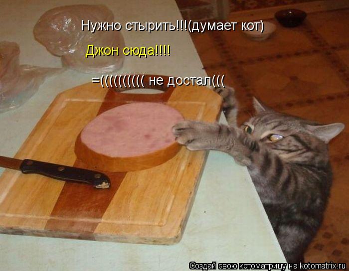 Нужно стырить!!!(думает кот) Джон сюда!!!! =(((((((((( не достал(((... Котоматрица: Нужно стырить!!!(думает кот) Джон сюда!!!! =(((((((((( не достал(((