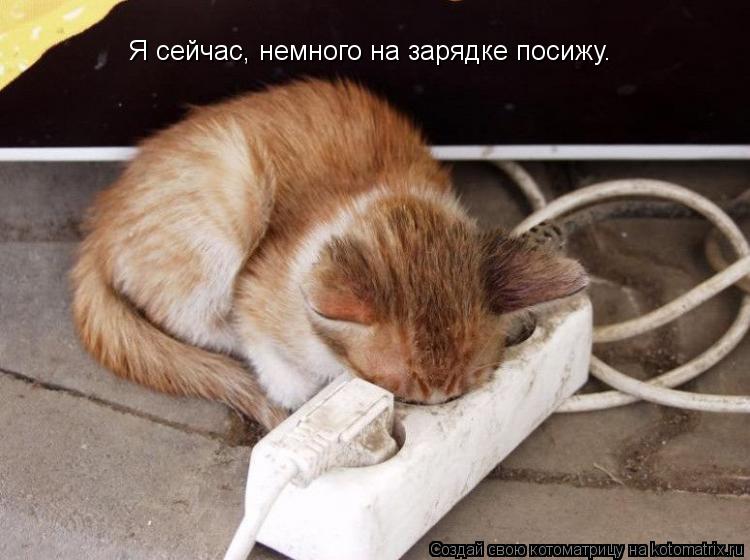 Котоматрица: Я сейчас, немного на зарядке посижу.