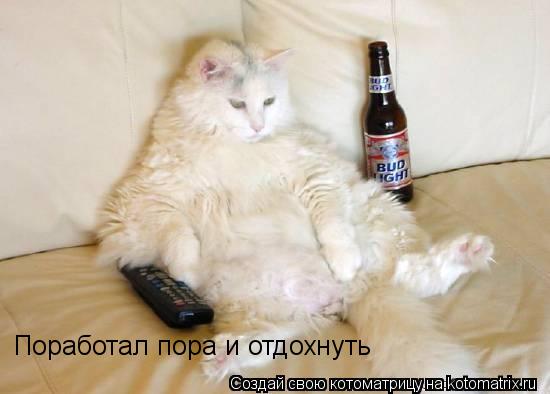 Котоматрица: Поработал пора и отдохнуть