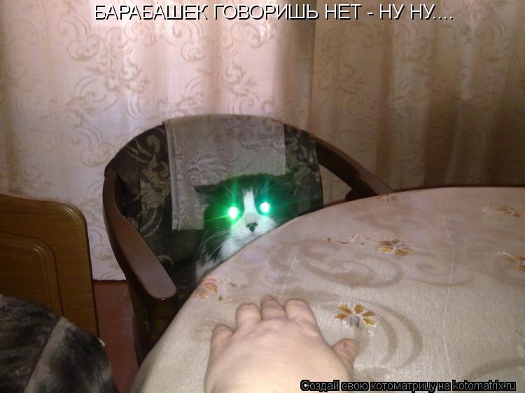 БАРАБАШЕК ГОВОРИШЬ НЕТ - НУ НУ....... Котоматрица: БАРАБАШЕК ГОВОРИШЬ НЕТ - НУ НУ....