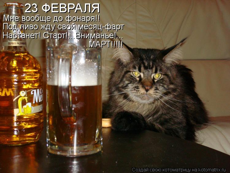 23 ФЕВРАЛЯ Мне вообще до фонаря!! Под пиво жду свой месяц-фарт Настанет! Старт!...Вниманье!... МАРТ!!... Котоматрица: 23 ФЕВРАЛЯ Мне вообще до фонаря!! Под пиво жду свой месяц-фарт Настанет! Старт!...Вниманье!... МАРТ!!!!!