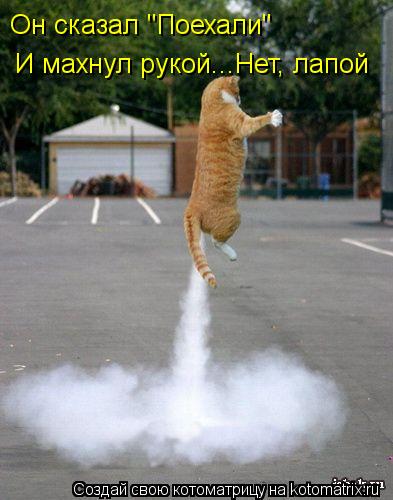 Он сказал "Поехали" И махнул рукой...Нет, лапой... Котоматрица: Он сказал "Поехали" И махнул рукой...Нет, лапой