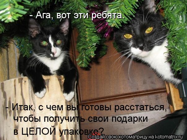 чтобы получить свои подарки - Ага, вот эти ребята. - Итак, с чем вы готовы расстаться, в ЦЕЛОЙ упаков... Котоматрица: чтобы получить свои подарки - Ага, вот эти ребята. - Итак, с чем вы готовы расстаться, в ЦЕЛОЙ упаковке?