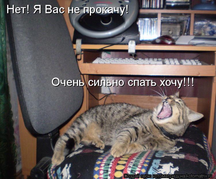 Нет! Я Вас не прокачу! Очень сильно спать хочу!!!... Котоматрица: Нет! Я Вас не прокачу! Очень сильно спать хочу!!!