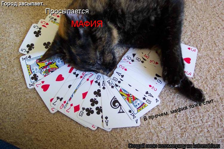 Город засыпает... Просыпается МАФИЯ В прочем, мафия тоже спит...... Котоматрица: Город засыпает... Просыпается МАФИЯ В прочем, мафия тоже спит...