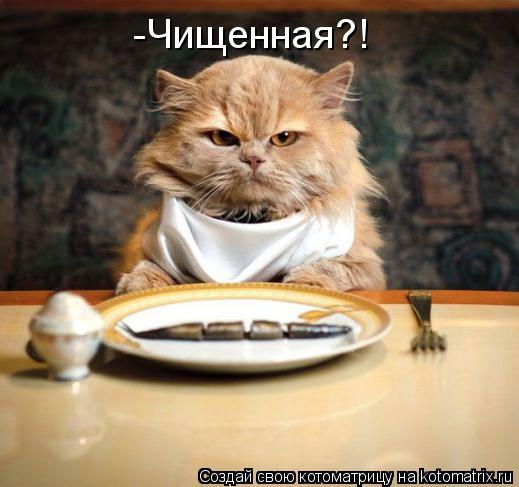 -Чищенная?!... Котоматрица: -Чищенная?!