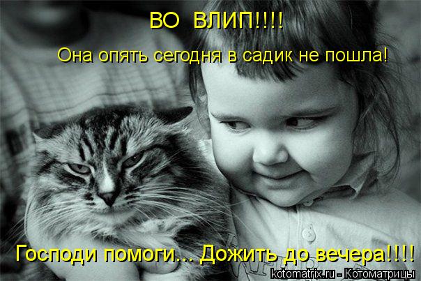 Котоматрица: Она опять сегодня в садик не пошла! ВО  ВЛИП!!!! Господи помоги... Дожить до вечера!!!!