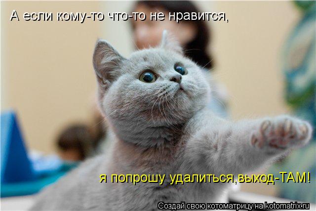 А если кому-то что-то не нравится, я попрошу удалиться,выход-ТАМ!... Котоматрица: А если кому-то что-то не нравится, я попрошу удалиться,выход-ТАМ!