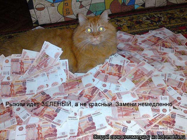 Рыжим идет ЗЕЛЕНЫЙ, а не красный. Замени немедленно... Котоматрица: Рыжим идет ЗЕЛЕНЫЙ, а не красный. Замени немедленно