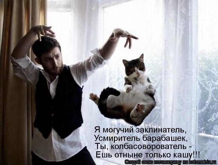 Я могучий заклинатель, Усмиритель барабашек, Ты, колбасоворователь - Ешь отныне только кашу!!!... Котоматрица: Я могучий заклинатель, Усмиритель барабашек, Ты, колбасоворователь - Ешь отныне только кашу!!!