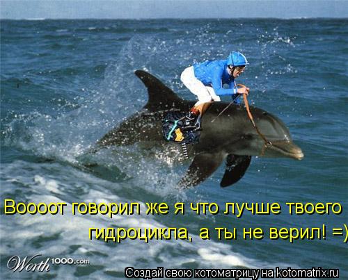 Котоматрица: Воооот говорил же я что лучше твоего  гидроцикла, а ты не верил! =)