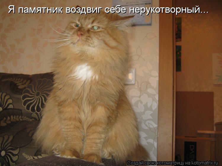 Я памятник воздвиг себе нерукотворный...... Котоматрица: Я памятник воздвиг себе нерукотворный...