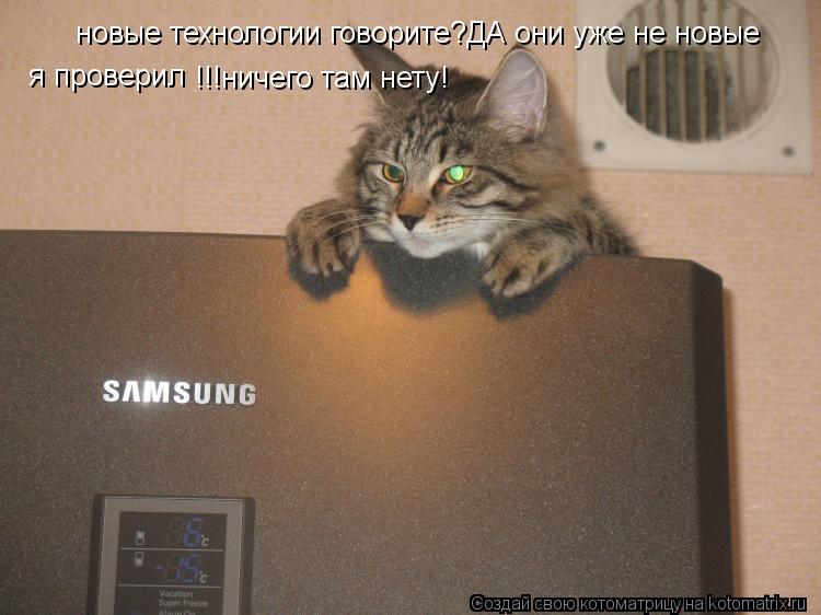 новые технологии говорите?ДА они уже не новые я проверил !!!ничего там нету!... Котоматрица: новые технологии говорите?ДА они уже не новые я проверил !!!ничего там нету!