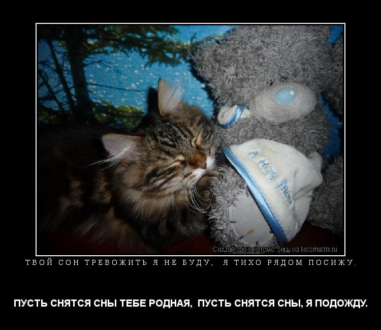 ТВОЙ СОН ТРЕВОЖИТЬ Я НЕ БУДУ, Я ТИХО РЯДОМ ПОСИЖУ. ПУСТЬ СНЯТСЯ СНЫ ТЕБЕ РОДНАЯ, ПУСТЬ СНЯТСЯ СНЫ, ... Котоматрица: ТВОЙ СОН ТРЕВОЖИТЬ Я НЕ БУДУ, Я ТИХО РЯДОМ ПОСИЖУ. ПУСТЬ СНЯТСЯ СНЫ ТЕБЕ РОДНАЯ, ПУСТЬ СНЯТСЯ СНЫ, Я ПОДОЖДУ.