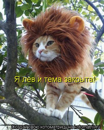 Я лев и тема закрыта!... Котоматрица: Я лев и тема закрыта!