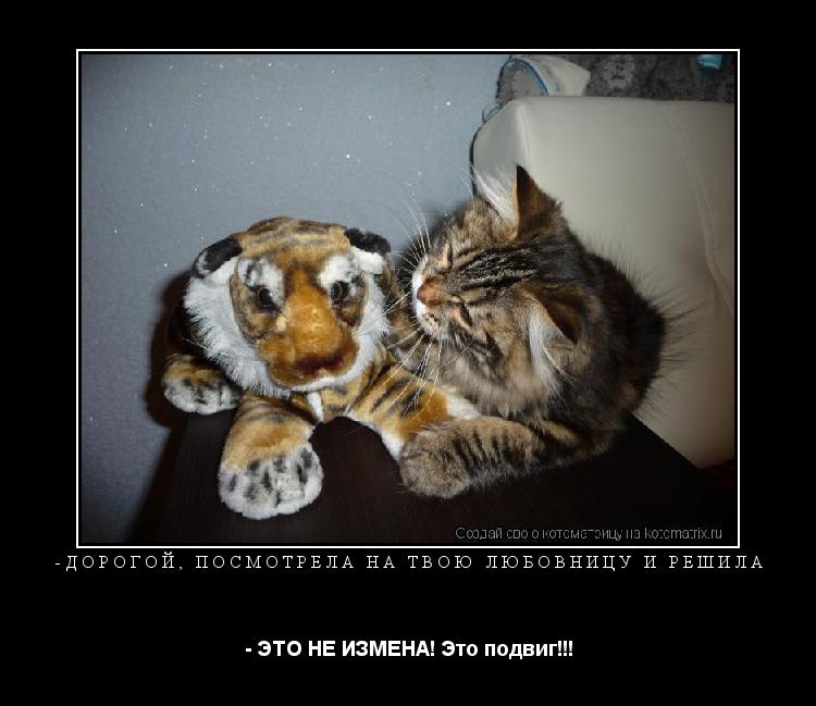 -ДОРОГОЙ, посмотрела на твою любовницу и решила - ЭТО НЕ ИЗМЕНА! Это подвиг!!!... Котоматрица: -ДОРОГОЙ, посмотрела на твою любовницу и решила - ЭТО НЕ ИЗМЕНА! Это подвиг!!!