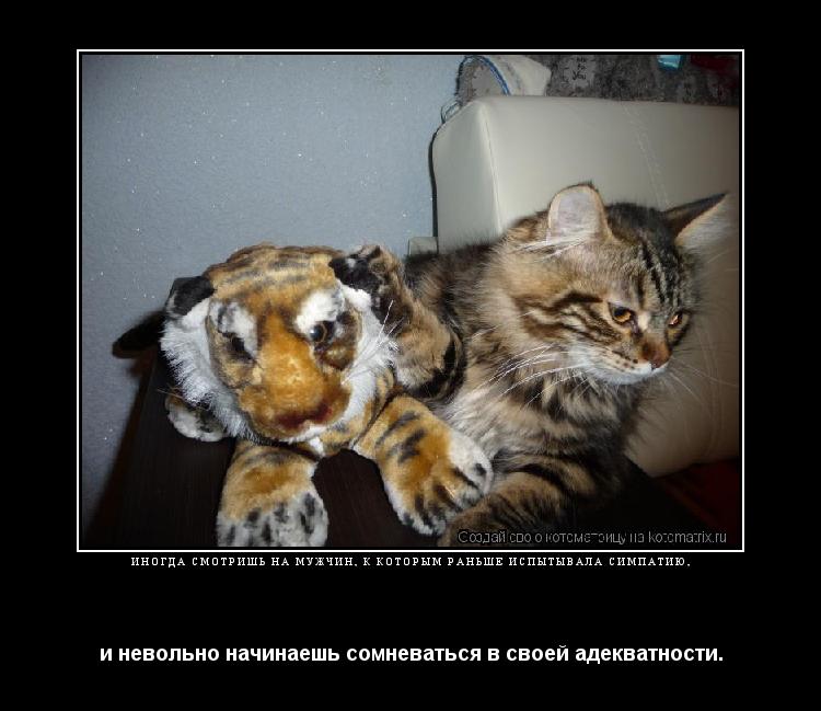 Иногда смотришь на мужчин, к которым раньше испытывала симпатию, и невольно начинаешь сомневаться в ... Котоматрица: Иногда смотришь на мужчин, к которым раньше испытывала симпатию, и невольно начинаешь сомневаться в своей адекватности.