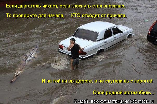 Если двигатель чихает, если глохнуть стал внезапно, То проверьте для начала, КТО отходит от прич... Котоматрица: Если двигатель чихает, если глохнуть стал внезапно, То проверьте для начала, КТО отходит от причала, И на той ли вы дороге, и не спутали ль