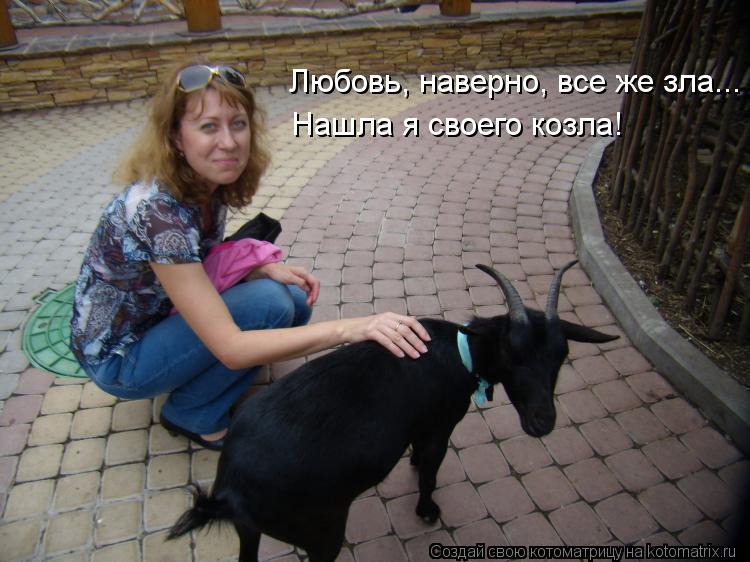 Любовь, наверно, все же зла... Нашла я своего козла!... Котоматрица: Любовь, наверно, все же зла... Нашла я своего козла!