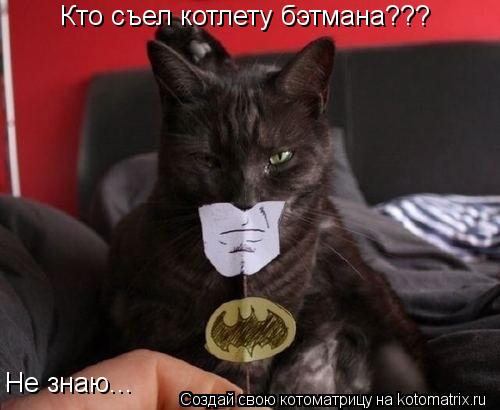 Кто съел котлету бэтмана??? Не знаю...... Котоматрица: Кто съел котлету бэтмана??? Не знаю...