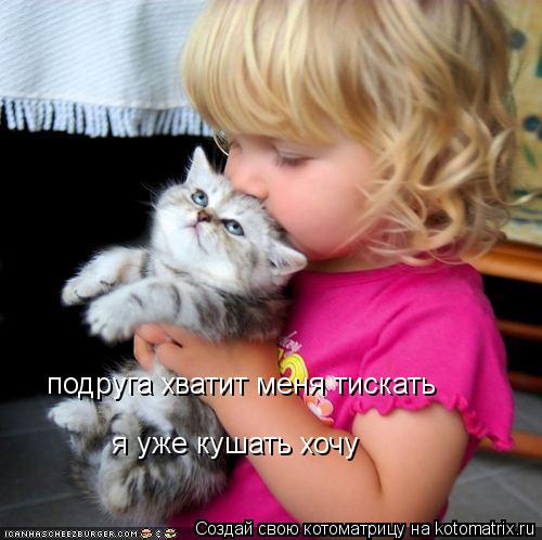 подруга хватит меня тискать я уже кушать хочу... Котоматрица: подруга хватит меня тискать я уже кушать хочу