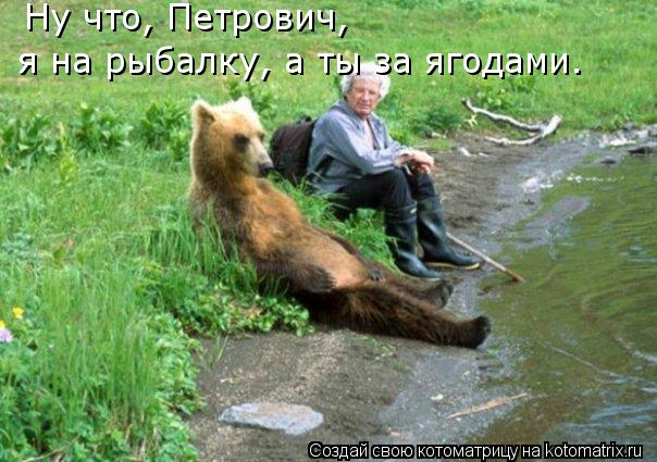 я на рыбалку, а ты за ягодами. Ну что, Петрович,... Котоматрица: я на рыбалку, а ты за ягодами. Ну что, Петрович,
