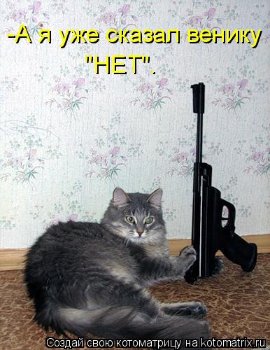 -А я уже сказал венику "НЕТ".... Котоматрица: -А я уже сказал венику "НЕТ".
