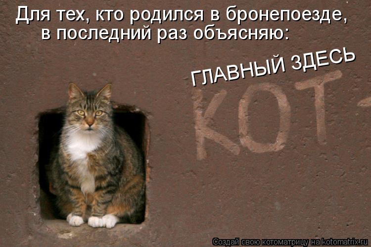 Для тех, кто родился в бронепоезде, в последний раз объясняю: ГЛАВНЫЙ ЗДЕСЬ... Котоматрица: Для тех, кто родился в бронепоезде, в последний раз объясняю: ГЛАВНЫЙ ЗДЕСЬ