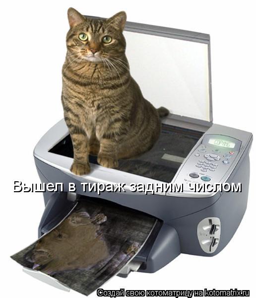 Вышел в тираж задним числом... Котоматрица: Вышел в тираж задним числом