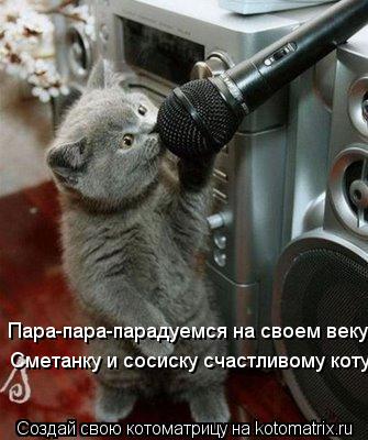 Котоматрица: Пара-пара-парадуемся на своем веку Сметанку и сосиску счастливому коту!