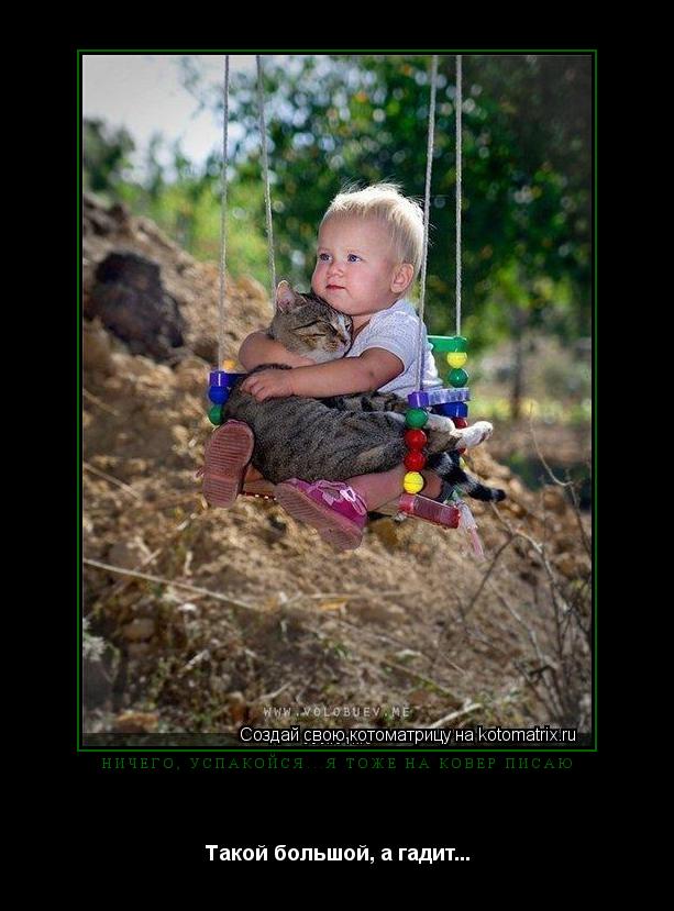 Котоматрица: Ничего, успакойся...я тоже на ковер писаю Такой большой, а гадит...