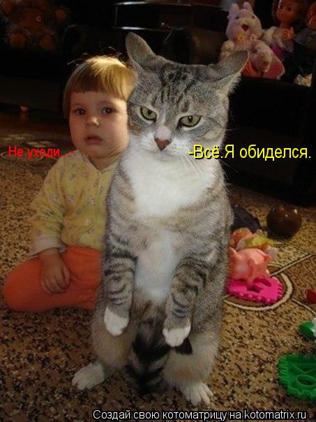 Котоматрица: -Всё.Я обиделся. Не уходи...-