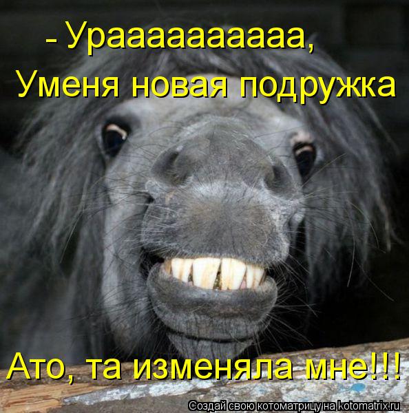 Котоматрица: Ураааааааааа, - Уменя новая подружка Ато, та изменяла мне!!!
