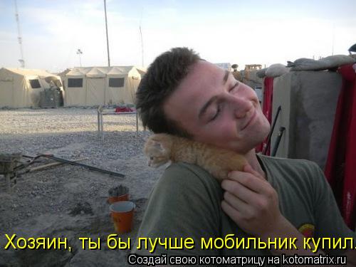 Котоматрица: Хозяин, ты бы лучше мобильник купил.